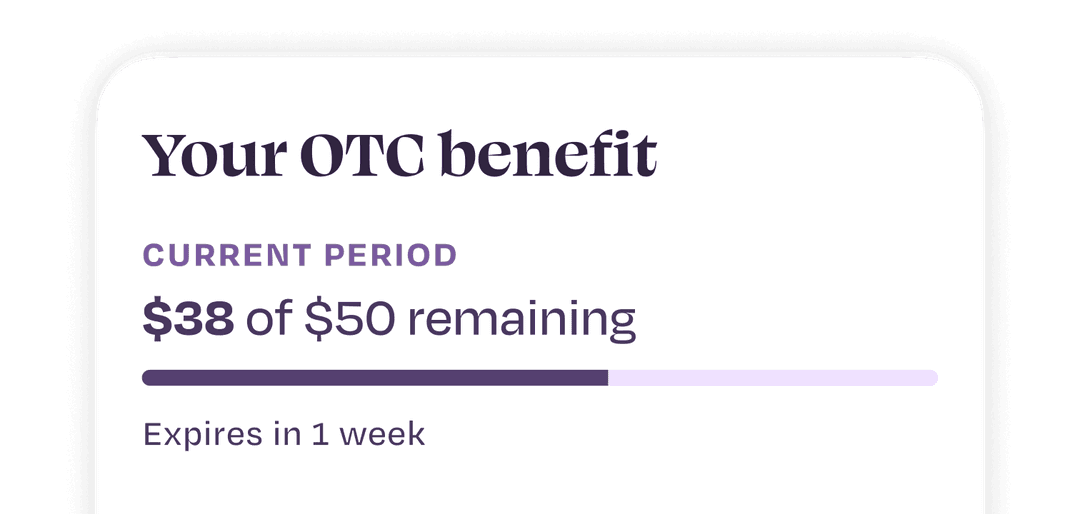 OTC benefit balance screenshot in OTC app